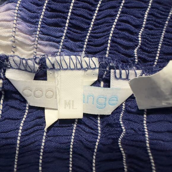 Coolchange Strapless Smocked Maxi Dress Blue White Women's Size Medium - Picture 5 of 7